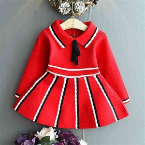 Girls Sweater Dress Autumn College Wind School Studens Uniforms Pleated Spring And Children'S Princess 210625