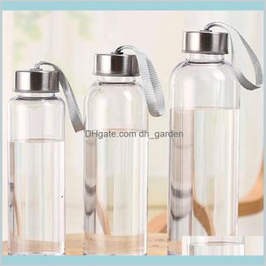 Canecas Drinkware Cozinha Jantar Bar Home Jardim 300ml 400ml 500ml Esportes Ao Ar Livre Garrafa de Água Portátil Plástico Transparente Redondo LeakPro