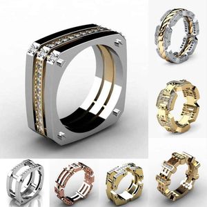 Punk Hiphop Series Mens Ring Band Cothic Geometry Men Stone Trendy Gifts Gadget For Gentleman Wedding Rings