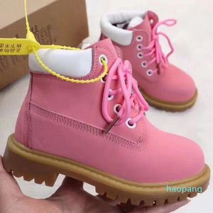 디자이너 부츠 어린이 소년 소녀 부츠 고품질 클래식 옐로우 핑크 블랙 야외 캐주얼 신발 SIZE26-35