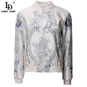 Sommarbanan Mode Jackor Coat Kvinnor Långärmad Beading Sequined Print Vintage Casual Ladies Outwear 210522