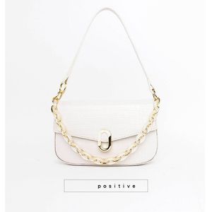 high quality womens purse French underarm lady shoulder bag slung acrylic chain solid color design slant ladies handbag