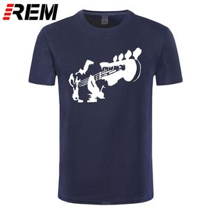 REM MENS Bass Guitar Bass Jogador Mão Bass Música T Shirt Algodão Novidade 210722