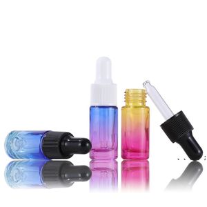 New5ml vidro essencial frasco de óleo gradiente cor gotas de cor de gotas portátil portátil óleo essencial frasco de perfume garrafas de embalagem rrd13064