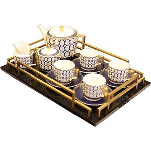 Luxury designer carriage letter printing pattern tray plates home decorative plate high quality metal and glass materials for restaurant lob