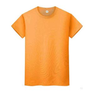 New Round Neck T-shirt de cor sólida Verão de algodão camisa de mangas curtas Mens de mangas curtas e mulheres Meia-manga Wu7FFQXYI