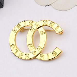 Luxury Designer High Quality 18K Gold Plated Brooches For Mens Womens Fashion Brand Double Letter Sweater Suit Collar Pin Brooche Clothing Jewelry Accessories WW