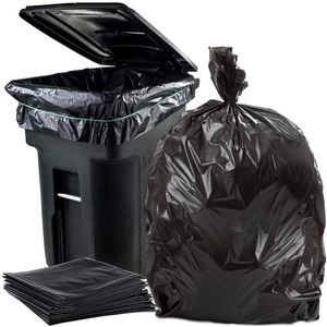 50 Pcs/Set Big Capacity Trash Bag Heavy Duty 15 Gallon Large Commercial Garbage Yard Black el Market 210728