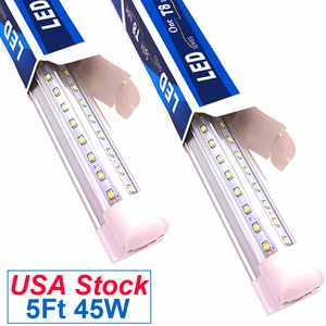 LED 5 FT Shop Light, 5ft 45 48 Watt tubo lâmpada, 60 polegadas lâmpadas linkable para garagem, armazém, forma v, 5 'luzes de refrigerador, 45W 48W 4500lm 4800lm Integrado direto direto