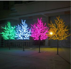 LEDチェリーブロッサムツリーライト1.5M 1.8M新年の結婚式ルミナリアの装飾的な木の枝ランプ屋外の照明