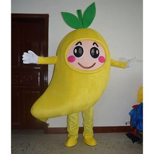 Costume da mascotte di mango adorabile di Halloween Personaggio dei cartoni animati di frutta di alta qualità Personaggio a tema per adulti Costume da festa di compleanno di carnevale di Natale per adulti