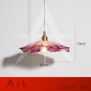 Pendant Lamps Nordic Japanese-style Glass Brass Chandelier Homestay Bar Aisle Porch Restaurant Cafe Light Single Head Lotus Leaf