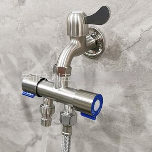Wholesale valve two resale online - Kitchen Faucets Washing Machine Faucet One Point Two Double Joints Points Shunts Inlet And Outlets Three way Angle Valve Adapter