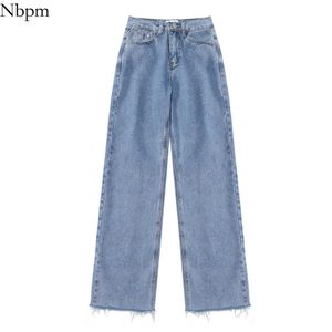 Nbpm koreanska mode lösa botten bredben jeans baggy jeans kvinna hög midja streetwear tjejer denim byxor byxor 210529