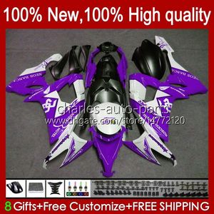 Body Kit For KAWASAKI NINJA ZX1000 C 1000CC ZX1000C 08-10 Bodywork 56No.143 ZX 10R ZX10 10 R Purple White 1000 CC ZX-10R 2008 2009 2010 ZX10R 08 09 10 Motorcycle Fairing