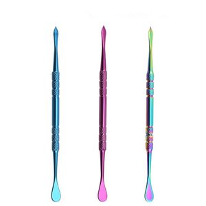 Dab tool stainless steel ss colorful dabber cleaning 115mm metal titanium nail for wax vaporizer dry herb atomizer vape candle