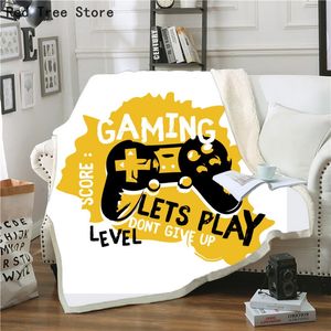 Gamepad print filt mjuk soffa bil täcke sängkläder dekor för pojkar barn gåva sovrum textil 130 * 150 storlek sort anpassad stil