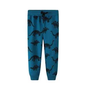 Metri di salto Arrivo Dinosauri Stampa Pantaloni della tuta per bambini per l'autunno Primavera Abbigliamento per bambini Animali Pantaloni lunghi Ragazzi Ragazze 210529