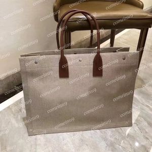 Werksfabrik Frauen Beach Handtaschen Rive Gauche Totes Tasche große Einkaufsbeutel hochwertiger Mode -Leinen Designer Reisetaschen Großhandel Creme Schwarze Farben