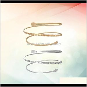 Bracelets de charme j￳ias 2pcs Bravejas de metal simples tr￪s anel punk bracelete bra￧adeira para entrega de decora￧￣o 2021 5ezrb