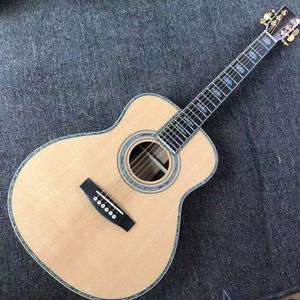 Personalizado 36 polegada Om corpo corpo fingerboard guitarra acústica abalone ligação sólida cocobolo verso aaaaa madeira maciça