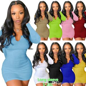 Kvinnor Casual Dresses Fashion Suspender Vest Deep V-Neck Slim Sexig Solid Färg Pencil Dress Designers Clubwear