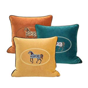 Europe Cushion Handmade Embroidery Cushion Case Sofa Lumbar Home Office Living Room Car Throw Pillow Fashion Outdoor Cushions 211110