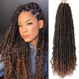 LANS 24 polegadas paixão torção crochet cabelo onda de água crochet trança cabelo longo boêmio para pré-linked extensões de cabelo sintético ls01p