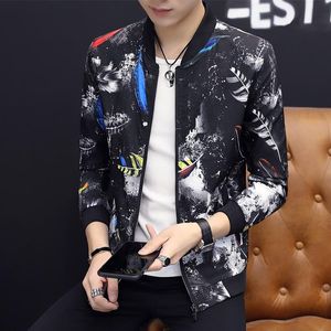 Men s Jackets Fall Jacket Casual Black White Feathered Outer Youth Tracksuit Zippered Door Pocket Trim In Two Colours M XL