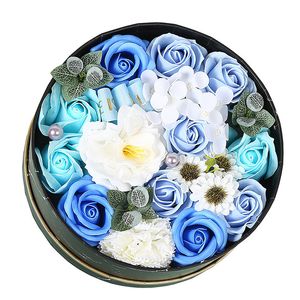 DHL FREE Valentine's Day Gift Toy Round Artificial Soap Flower Gift Box For Girl Friend Mother YT199502