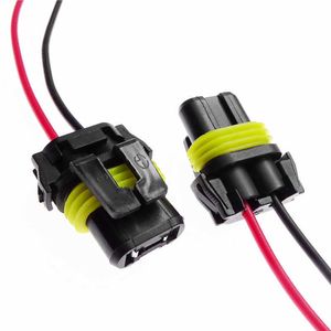 NOVOS 2 PCS 9005 9006 Para Automotive Car Farol Lâmpada Bulbo Lâmpada Adaptador Feminino Conector Fiação Arnão Cobre Cuidal Fio Harness