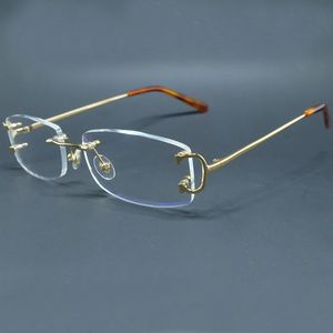 Sonnenbrillen Clear Wire c Brillen Kleine Quadratische Randlose Brillengestelle Vintage Eyewear Spectacles Desinger Luxury Carter Optical Fill Prescription