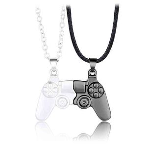 Wholesale gold magnetic resale online - 2pcs Set Magnetic Game Controller Couple Necklace with Gold Silver Color PS4 Game Console Pendant Necklace Valentine s Day Gift G1206