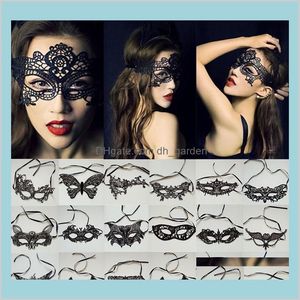 Máscaras Festive Supplies Home Garden Women Sexy Lady Lace Eye Mask For Party Halloween Venetian Masquerade Event Mardi Gras Dress Costum