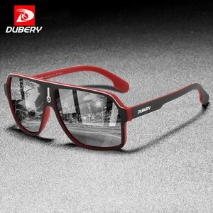 Dubery 2020 High Fashion Men Polariserade Solglasögon PC Frame TAC Spegel Färgglada UV400 Utomhusglasögon D4