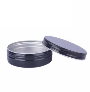 2021 60pcs 100ml Black/Gold Empty Aluminum Pot Jars Cosmetic Containers With Lid Eye cream hair conditioner Tin Cosmetic Metal