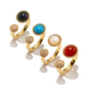 gold women ring colors free size Hemispherical shell agate diamond with asymmetric opening