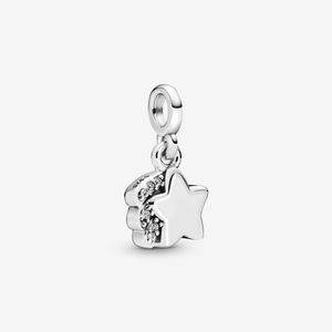 100% 925 Ayar Gümüş Benim Kayan Yıldız Mini Dangle Charm Fit Orijinal Avrupa Charms Bilezik Moda Düğün Takı Aksesuarları