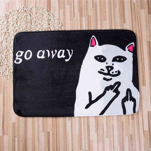 Criativo Anti-Skid Porta Mat Shaggy Área Elk Cat Print Rug RoG Sala de Jantar Tapete Home Quarto