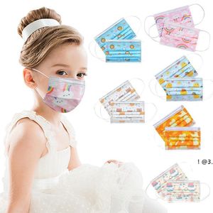 Máscara facial de NewChildren Descartável Bebê de Proteção Seção Fina Máscaras Coloridas Crianças Respirável Criança Especial Rainbow Bunny Bear Ewa55