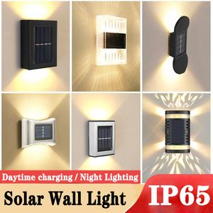 Outdoor Solar Wall Lamps IP65 Waterproof Garden Lights Up And Down Lighting Decorative Street Light for Home Stair Fence Patio Gate Yard