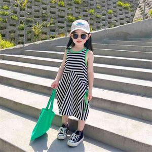 Summer Arrival Girls Fashion Vest Dress Kids Striped es Baby Girl 210528
