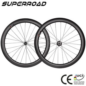 Wholesale china carbon wheel set resale online - Bike Wheels mm CX Offset Disc Brake Cycling Fiber Clincher C Chinese Road Carbon Wheelset Bicycle Wheel Set