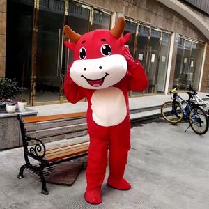 Animal Cow Red Mascot Costumes Halloween Fancy Party Dress Cartoon Character Carnival Xmas Easter Advertising Birthday Party Costume Outfit