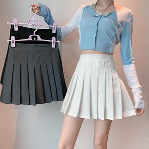 Skirts Korean Style Black White Women Pleated Skirs A Line High-Waisted Mini Short School Uniform Straight Tennis Skirt Autumn