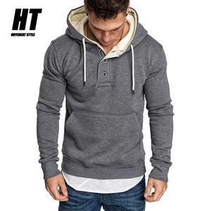 Henry Collar Hoodies Männer Marke Solid Sweatshirt Herren Kapuzen Hip Hop High Street Herren Hoodie Slim Long Sleeves Sportswear Männlich 210603