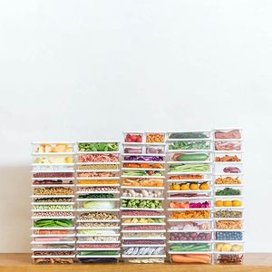 Storage Bottles & Jars 1000ML Kitchen Transparent Sealed Fruit Food Box Case With Lids Plastic Refrigerator Organizer Containers