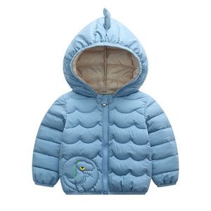 Baby Kids Jacket For Boys Outerwear Spring Hooded Cartoon Dinosaur Coat For Toddler Girls Jackets 1 2 3 4 5 Y Children's Coat H0909