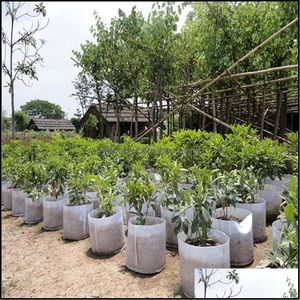 Planters Patio, Lawn 홈 Gardenausable 라운드 부직포 직물 냄비 식물 파우치 뿌리 성장 가방 통기 용기 정원 용품 냄비 방울