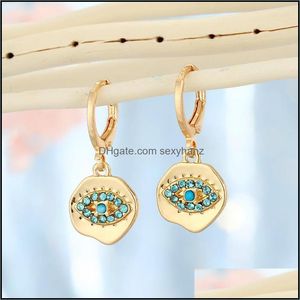 Dangle & Chandelier Earrings Jewelry S3 Fashion Turkish Symbol Evil Eyes Hoop Rhinstone Blue Eye Earring Drop Delivery 2021 Nqwwc